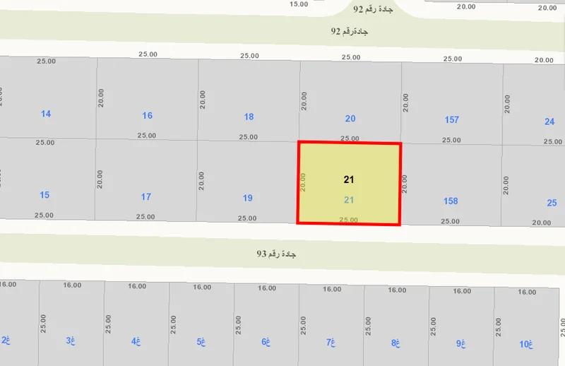 للبيع ارض فضاء الفيحاء قطعة 9