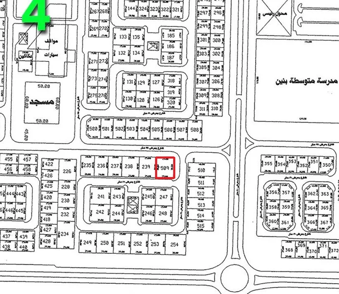 للبيع ارض في الزهراء ق4 
